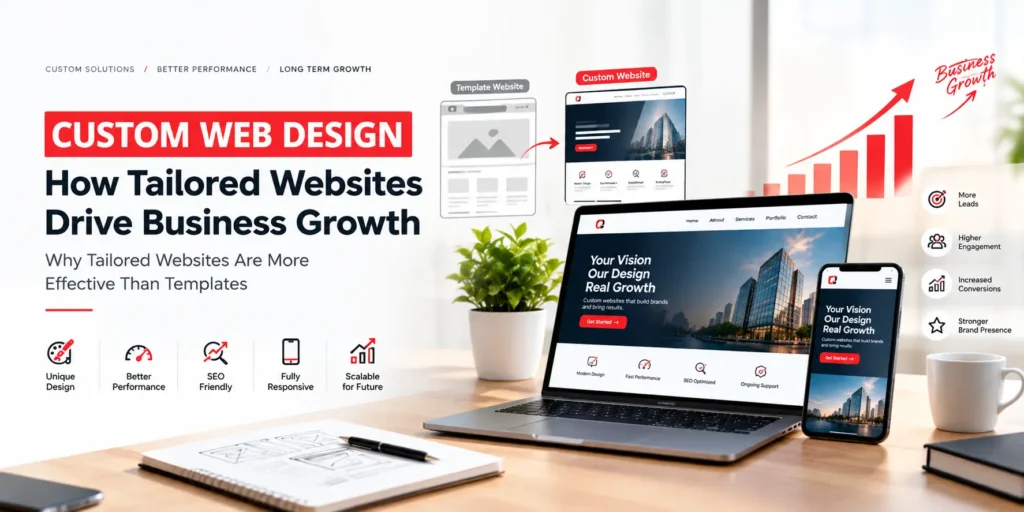 Custom web design driving business growth with a tailored responsive website