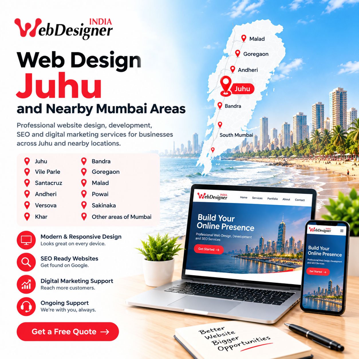 Web Design Near Juhu and Nearby Mumbai Areas