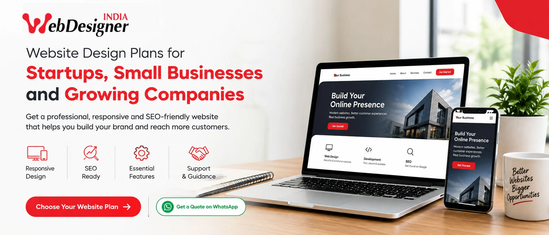 Website design plans for startups and small businesses