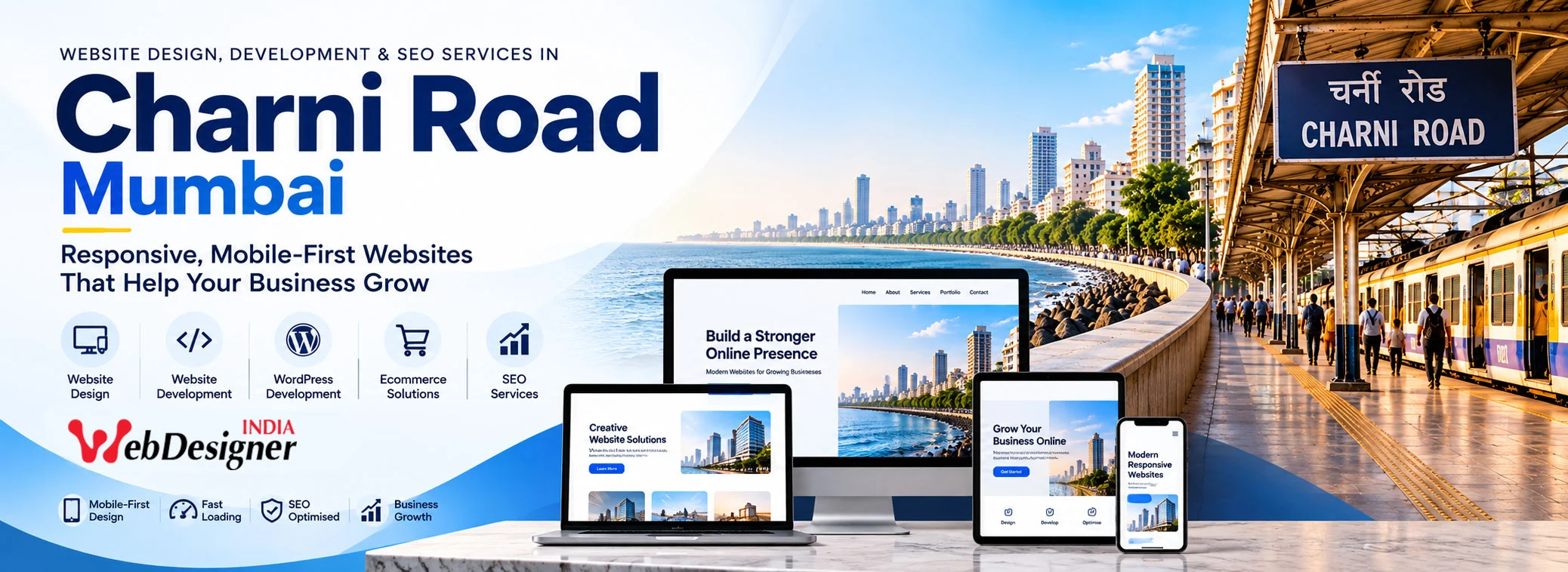 Website design, development and SEO services in Charni Road, Mumbai